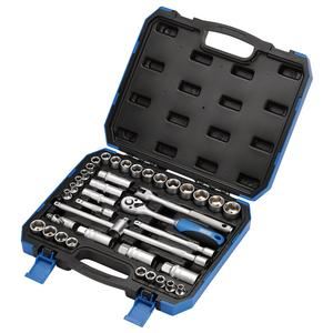 Draper 39pc 3/8 Drive Socket Set MM AF Metric Imperial Ratchet Set