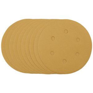Draper 150MM GOLD SANDING DISC 320G 64265 64265 Gold Sanding Discs with Hook & Loop, 150mm (Pack of 10)