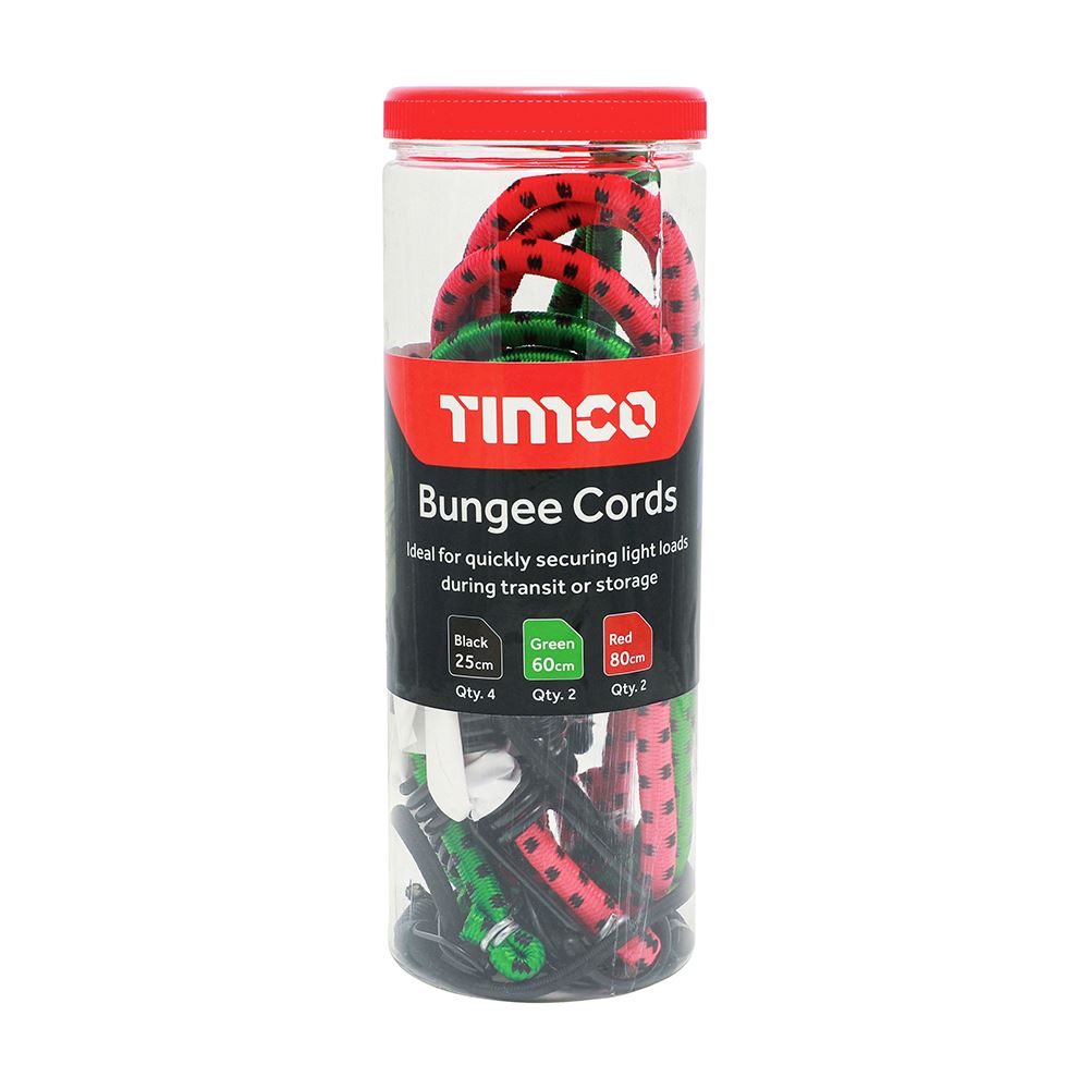 TIMCO Mixed Set Bungee Cord - 8 Pcs 8pcs Pack 8