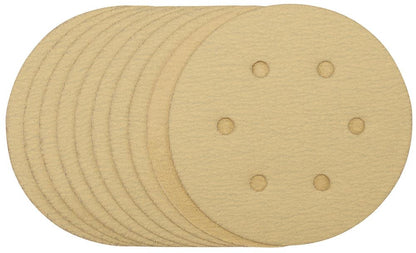 Draper 150MM GOLD SANDING DISC 120G 64025 64025 Gold Sanding Discs with Hook & Loop, 150mm (Pack of 10)