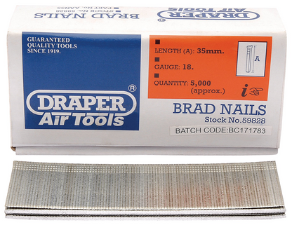 Draper 18G BRAD NAIL 35MM 5000PCS 59828 59828 Brad Nails