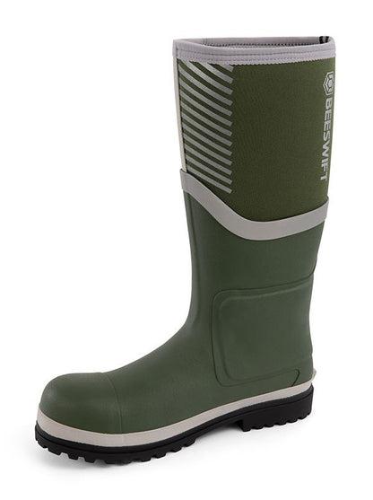 Beeswift Neo Force CF501 Neoprene Safety Wellington Boots | Black/Orange or Green/Silver, Waterproof S5S Composite Toe, Size Options