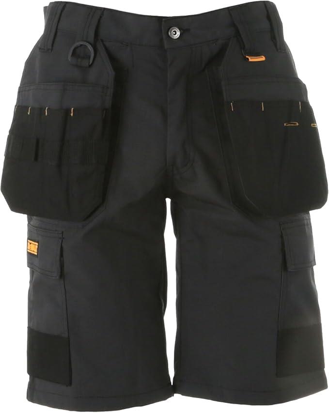DeWalt Cheverley Lightweight Grey Polycotton Work Shorts with Multiple Waist Sizes 30W to 42W for Trade DIY and Site Work