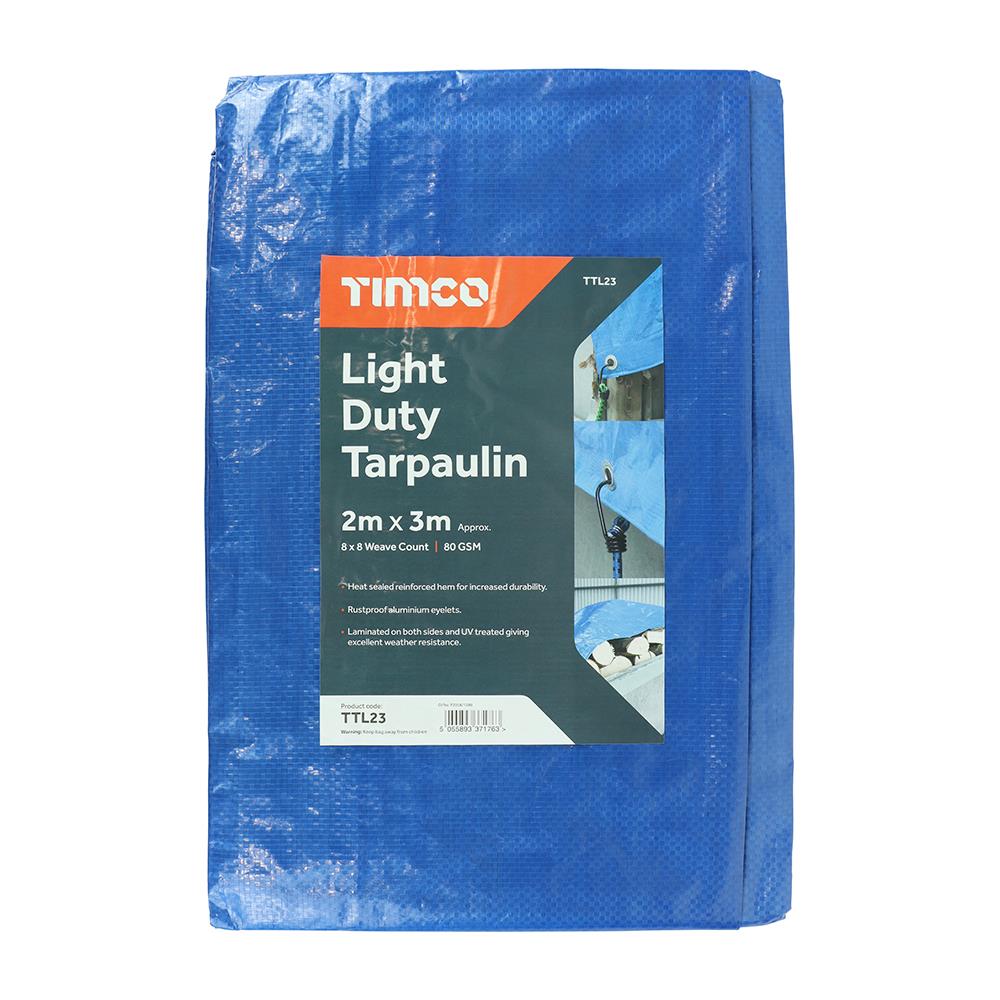 Timco Light Duty Tarpaulin Waterproof Ground Sheet Cover Camping Garden