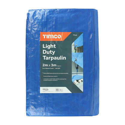 Timco Light Duty Tarpaulin Waterproof Ground Sheet Cover Camping Garden