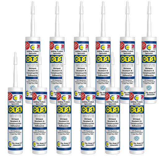 12 x CT1 White TRIBRID Multi-Purpose Sealant & Adhesive 290ml Flexible Odourless