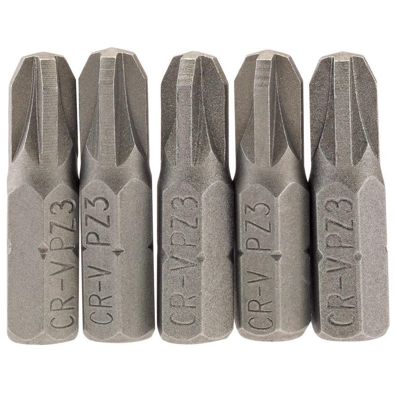 Draper 5PC 25MM NO3 PZ.S/D BIT 64016 1/4" Hex. PZ TYPE E Shank Insert Bits