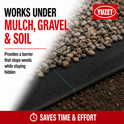Yuzet Heavy Duty Weed Control Ground Cover Membrane Landscape Fabric - 1m / 2m / 3m / 4m / 5m Widths
