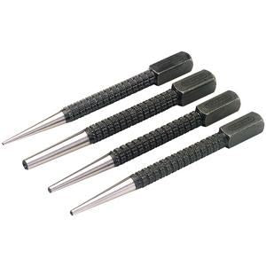 Draper 4PC CUPPED NAIL Punch SET SET  Set Of 100mm Cupped Nailsets