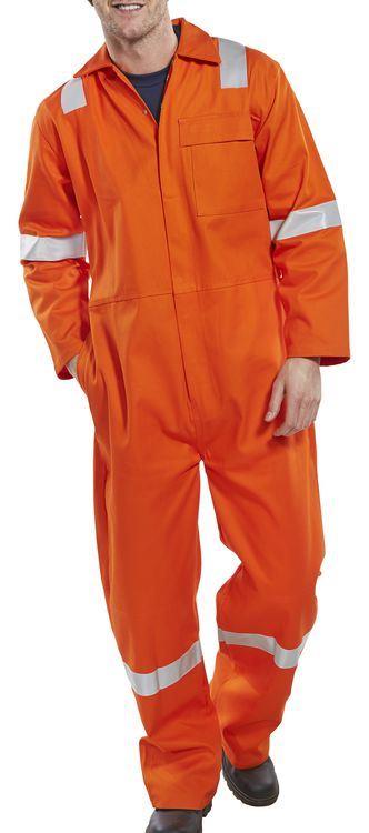 Beeswift Nordic Design Fire Retardant Boilersuit – 300gsm Cotton FR Reflective Welding Workwear, Various Colours & Sizes