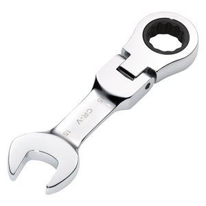 Draper 15MM STUBBY FLEX RACT. SPANNER 27973 27973 HI-TORQÂ® Metric Stubby Flexible Head Ratchet Combination Spanner