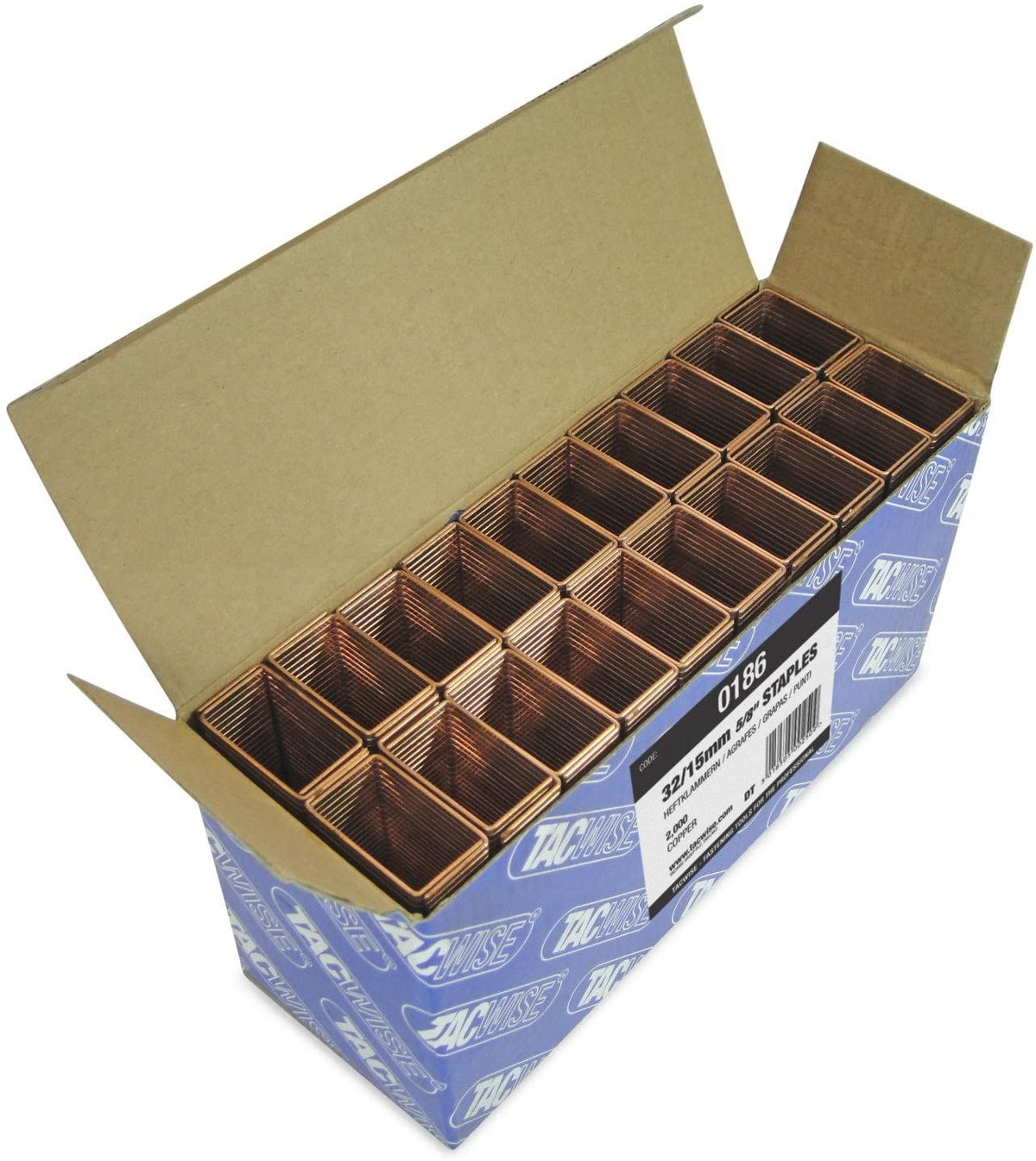 Tacwise 0186 Type 32 15 mm Type 32 Wide Crown Staples Pack of 2000 for Nail Staple Guns Trade Fixing