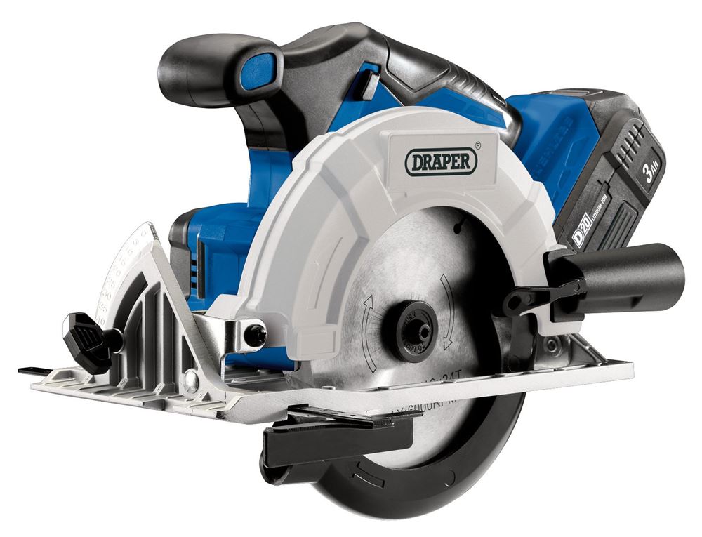 00594 D20 D20 20V Brushless Circular Saw, 1 x 3.0Ah Battery, 1 x Fast Charger D20 20V Cordless Power Tools Professional Trade DIY Workshop Garage Us