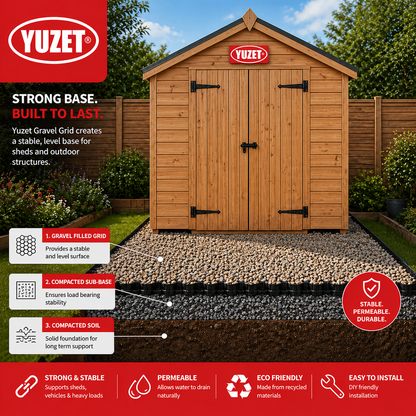 Yuzet Driveway Grid Gravel Grass Reinforcement Pavers Shed Base Car Park