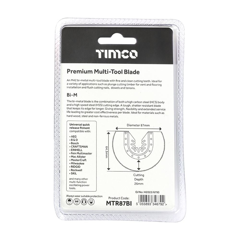 TIMCO Premium MTool Blade Radial Dia. 87mm Pack 1