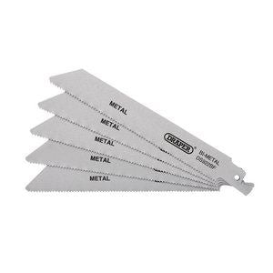 Draper RECIP SAW BLADE 5PCS - S922BF 43459 Bi-metal Reciprocating Saw Blades for Metal, 150mm (Pack of 5)