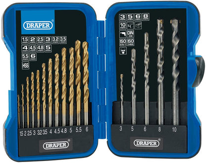 Draper 17PC COMBINATION DRILL BIT SET 18551 18551 Metric Combined HSS and Masonry Drill Bit Set (17 Piece)