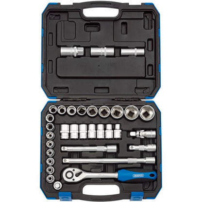 Draper DRAPER 1/2 SOCKET SET 33PC 16363 1/2" Sq. Dr. Combined MM/AF Socket Set (33 Piece)