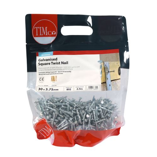 TIMCO Square Twist Nail - Galvanised 30 x 3.75 Pack 2.5