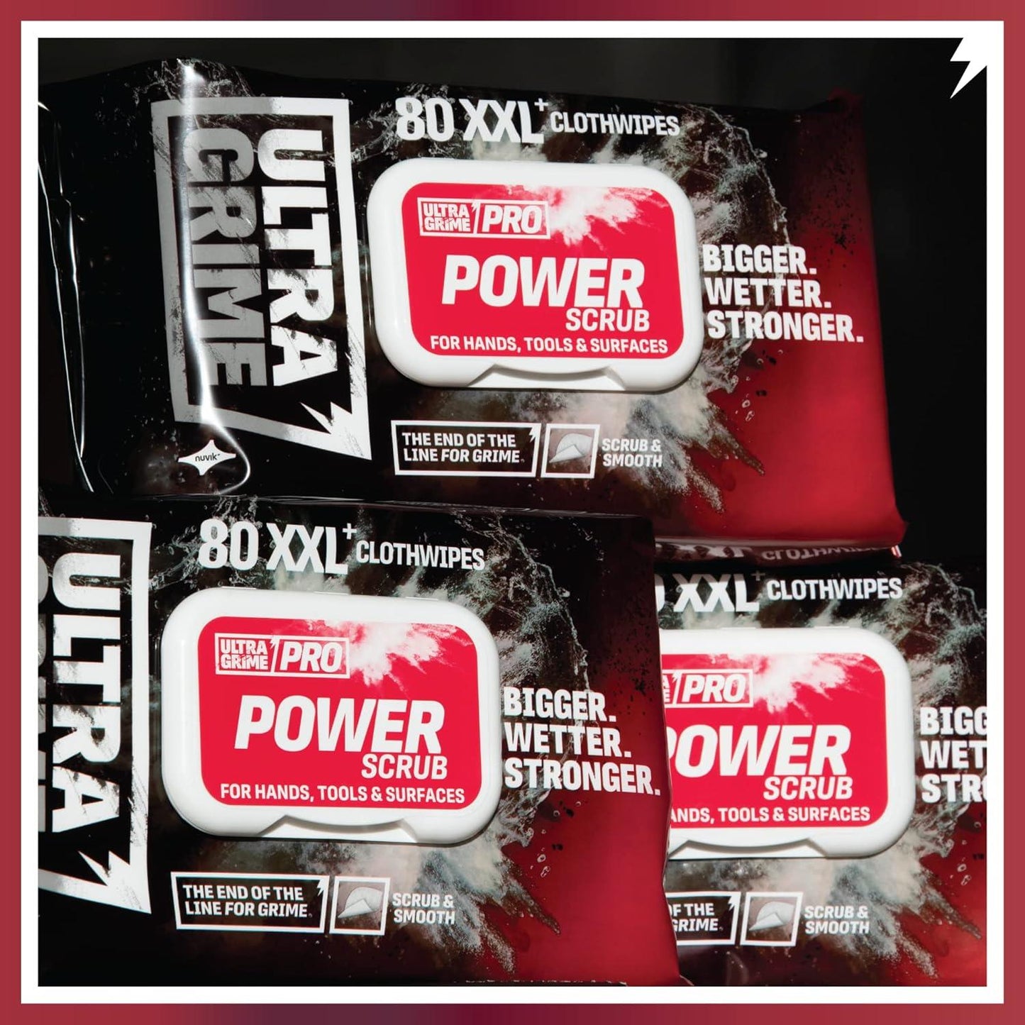 UltraGrime PRO Power Scrub Wet Wipes XXL 80 Pack Heavy Duty Scrubbing Wipes