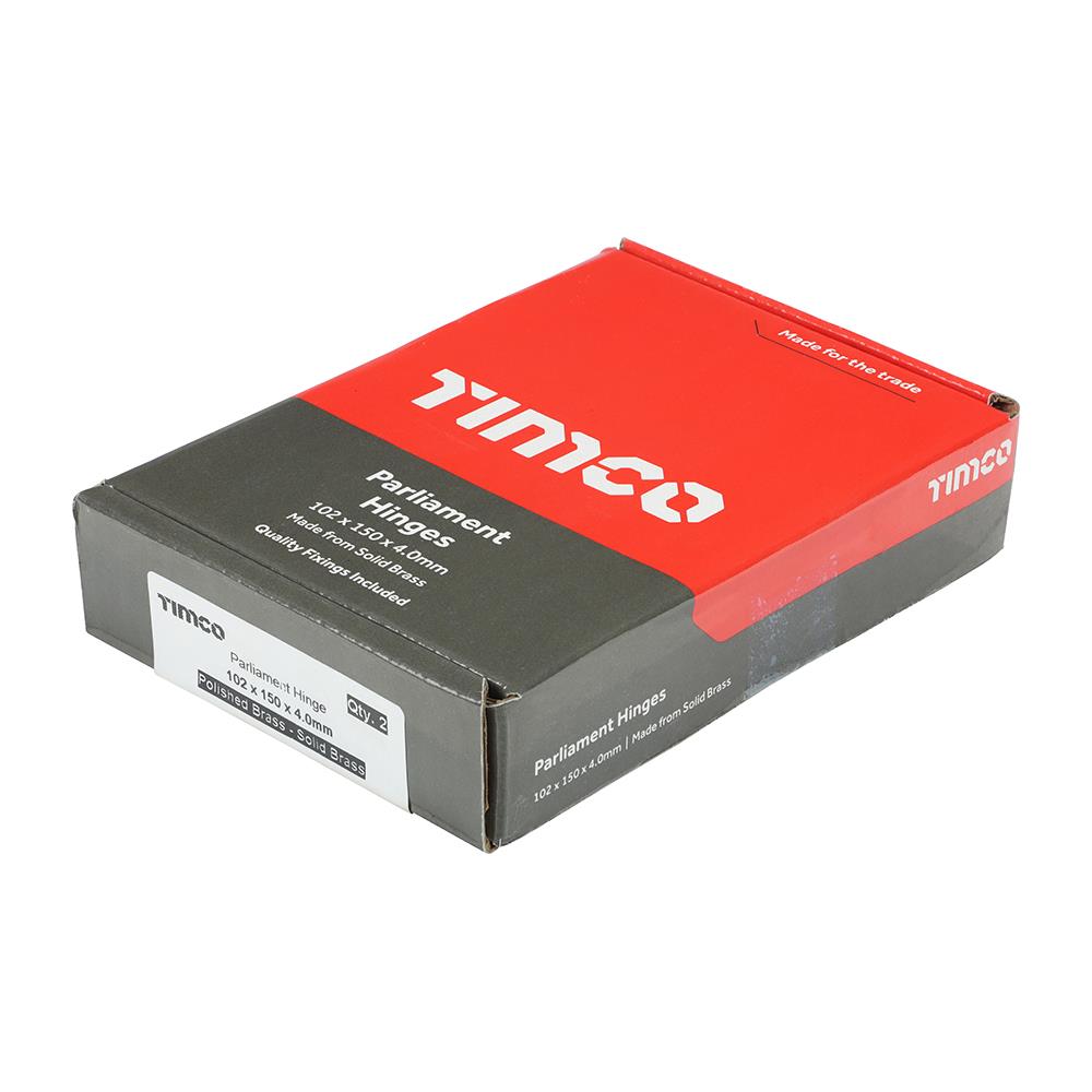 TIMCO Parliament Hinge PB 102 x 150 Pack 2