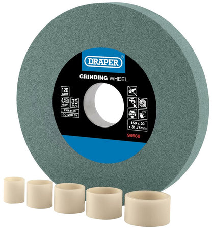 DRAPER 99568 - Silicon Carbide Bench Grinding Wheel 120G (150mm x 20mm)