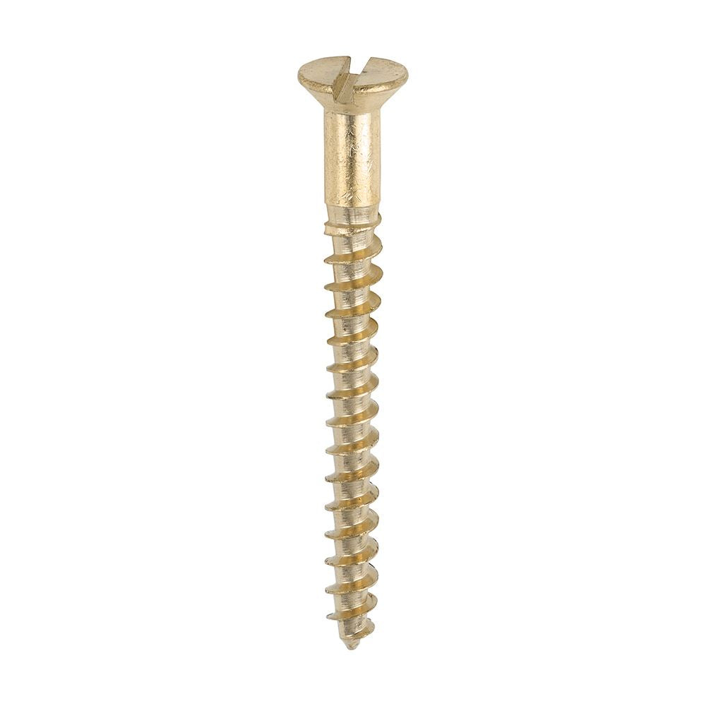 TIMCO Brass Timber Screw SLOT CSK 6 x 1 1/2 Pack 200