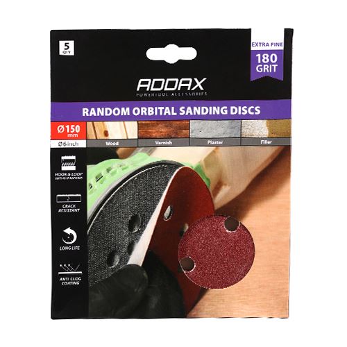 TIMCO Orbital Sanding Discs P180 150mm Red Pack 5