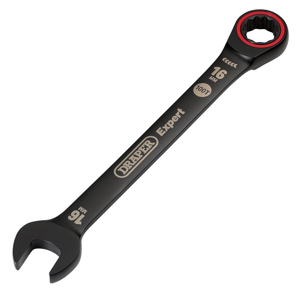 Draper 16.0MM RATCHETING SPANNER 03889 HI-TORQÂ® Metric Ratchet Combination Spanners, Black