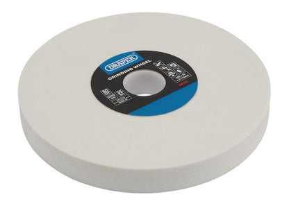 Draper GRINDING WHEEL 80G 200X25MM W 04142 Aluminium Oxide Bench Grinding Wheel, 200 x 25mm, 80G, White