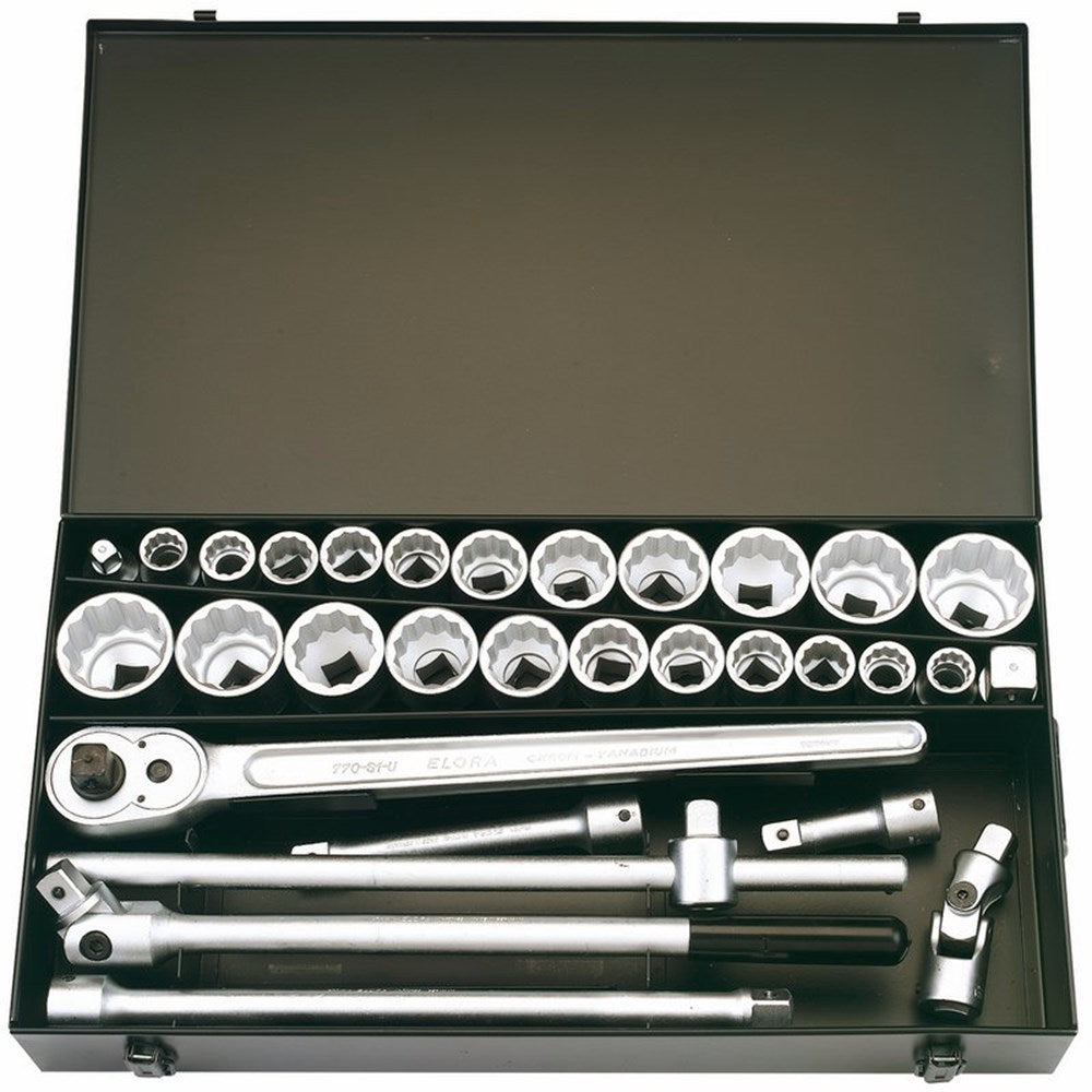 DRAPER 00335 - 3/4" Square Drive Metric and Imperial Socket Set (31 Piece)