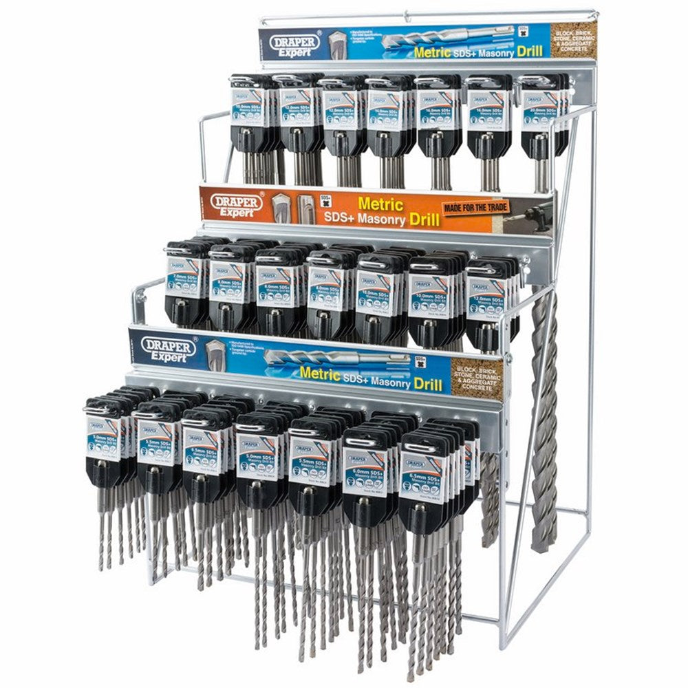 DRAPER 64049 - Metric SDS+ Drill Bit Merchandiser (137 Piece)