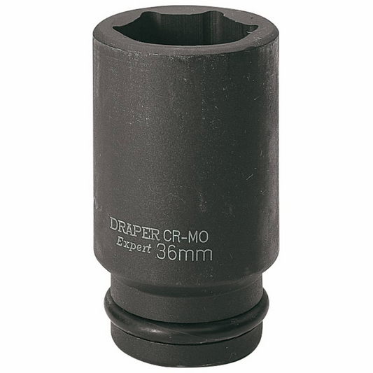 Draper 36MM IMP.DEEP SCKET 3/4DR 71940 36mm 3/4" Sq. Dr. Hub Nut Impact Socket