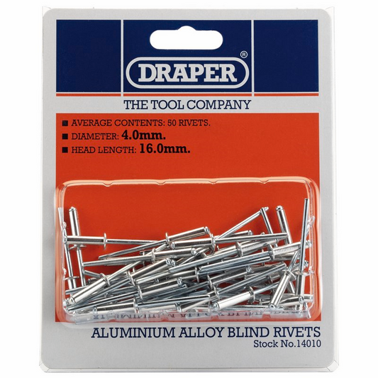 Draper 4X15.8MM RIVET(50 PER CARD) 14010 Blind Rivets