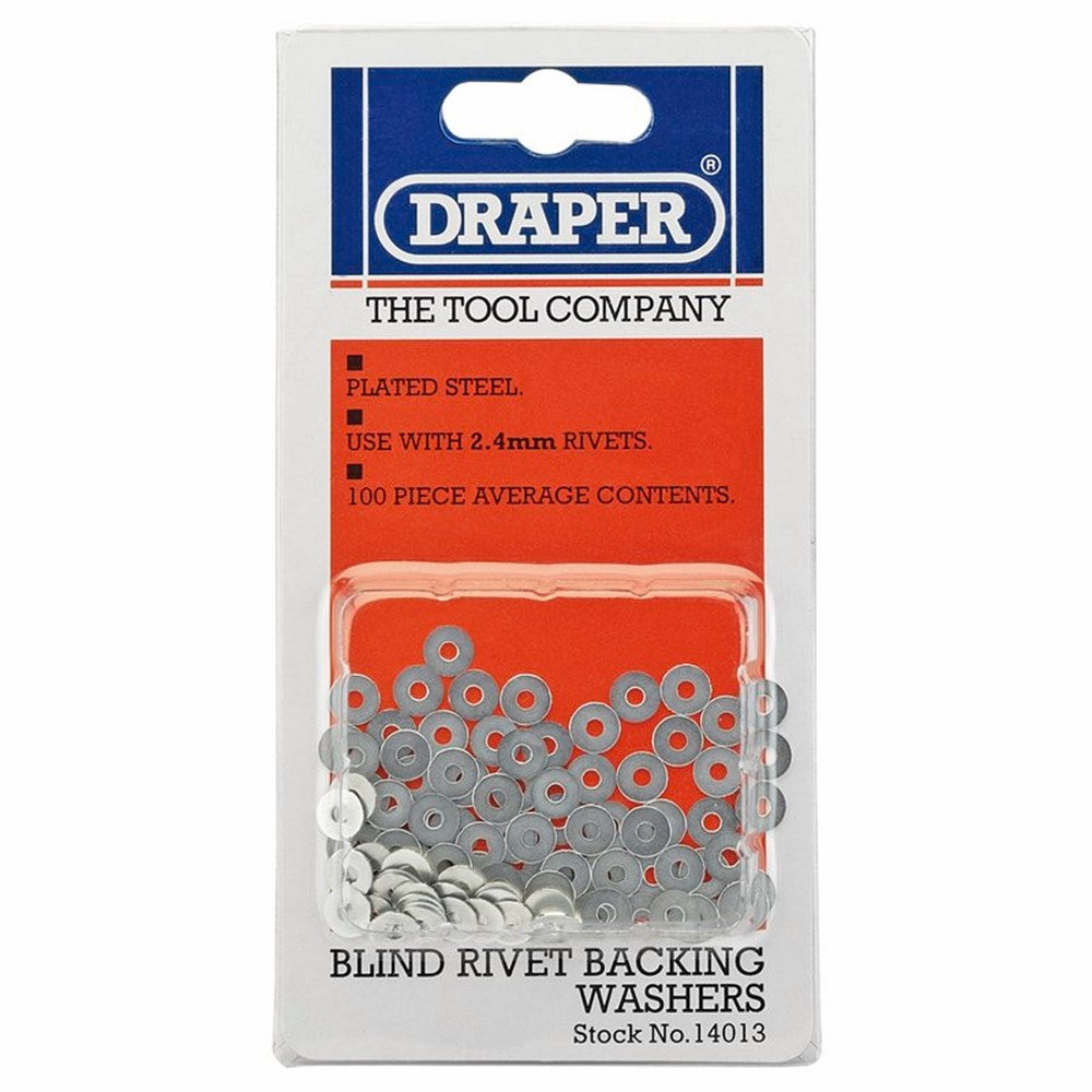 DRAPER 14013 - Rivet Backing Washers, 2.4mm (100 Piece)