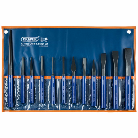 Draper COLD CHISEL & PUNCH SET 12PCE 26557 Cold Chisel and Punch Set (12 Piece)