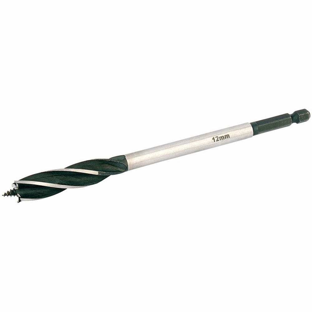 Draper 4 FLUTED AUGER BIT 12MM 35090 4 Fluted Auger Bits, 165mm