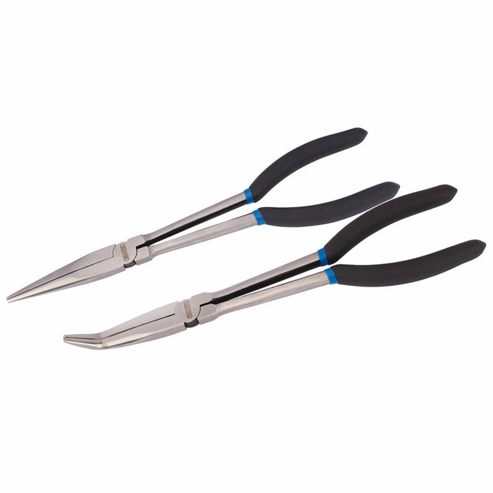 Draper 2PC LONG REACH PLIERS.STR/BENT 69287 Long Reach Long Nose Pliers Set (2 Piece)