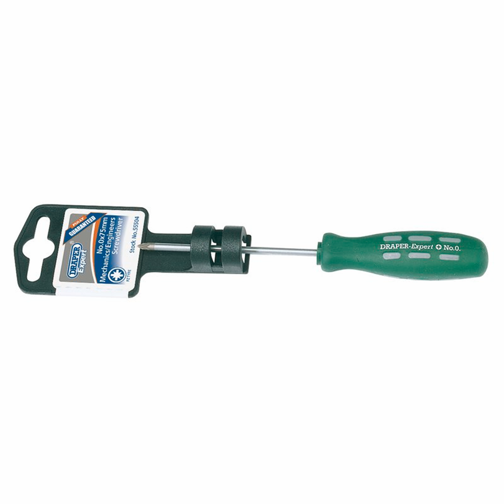 Draper NO0X75MM PZ TYPE S/DRIVER 55504 Mechanic's/Engineer's PZ TYPE Screwdrivers (display packed)