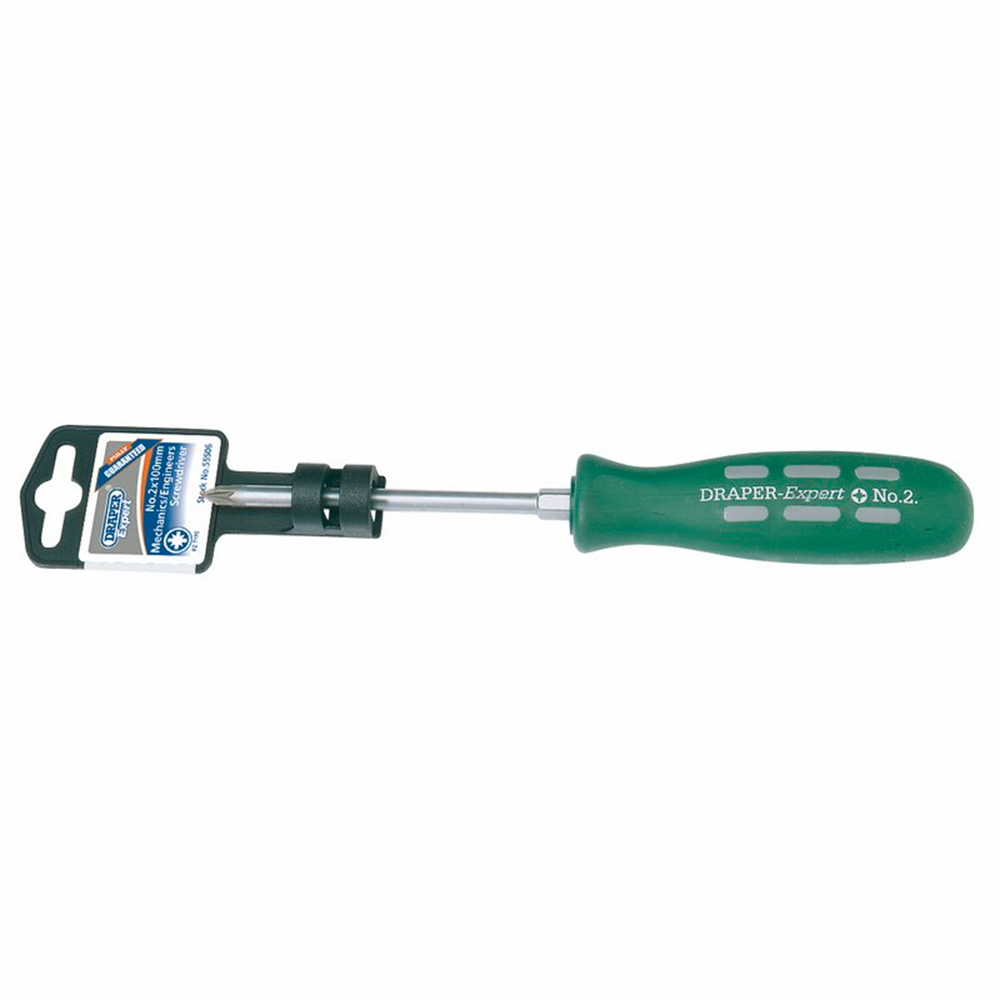 Draper NO2X100MM PZ TYPE S/DRIVER 55506 Mechanic's/Engineer's PZ TYPE Screwdrivers (display packed)