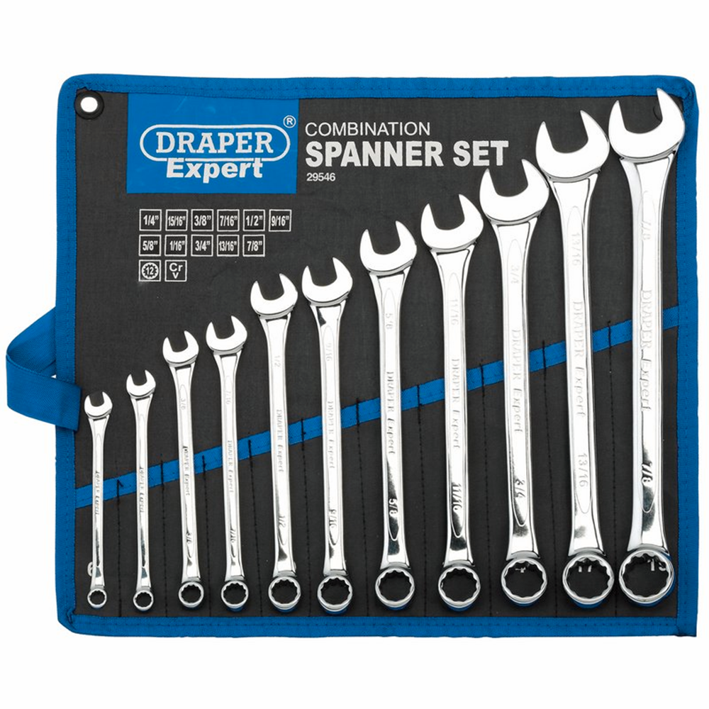 Draper 11PC COMBINATION SPANNER SETAF 29546 Draper Expert HI-TORQÂ® Imperial Combination Spanner Set (11 Piece)