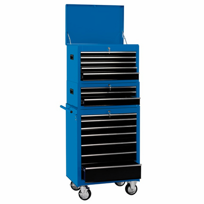 Draper COMBI TOOL CHEST - BLUE 04593 26" Combination Roller Cabinet and Tool Chest (15 Drawers)