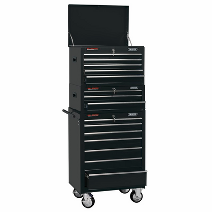 Draper COMBI TOOL CHEST - BLACK 04594 26" Combination Roller Cabinet and Tool Chest (15 Drawers)