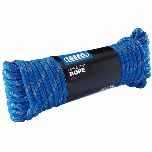 Draper 15M X 9.5MM REFLECTIVE ROPE 04882 Reflective Polypropylene Rope, 15m x 9mm