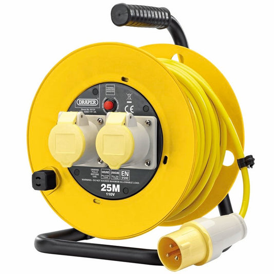 DRAPER 02124 - 110V Twin Extension Cable Reel (25M)