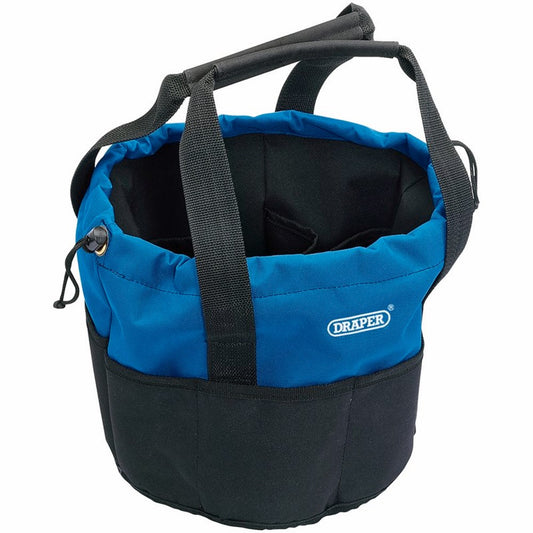 DRAPER 02984 - 14 Pocket Bucket-Shaped Bag Ideal for Builders & Gardeners Blue