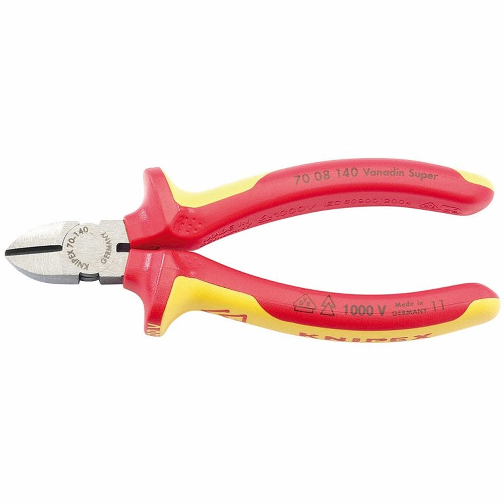 DRAPER 31925 - Knipex 70 08 140UKSBE VDE Fully Insulated Diagonal Side Cutters (140mm)
