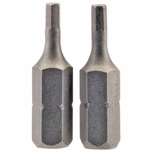 Draper 2PC 25MM 2.5MM HEX S/D BIT 63961 1/4" hex. Hexagonal E Shank Insert Bits