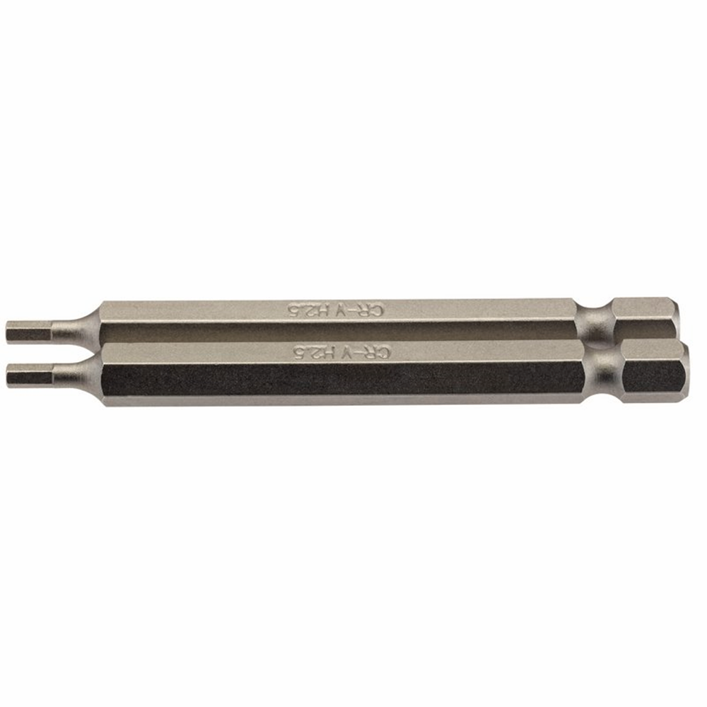 Draper 2PC 75MM 2.5MM HEX S/D.BIT 64319 1/4" hex. Hexagonal E Shank Insert Bits
