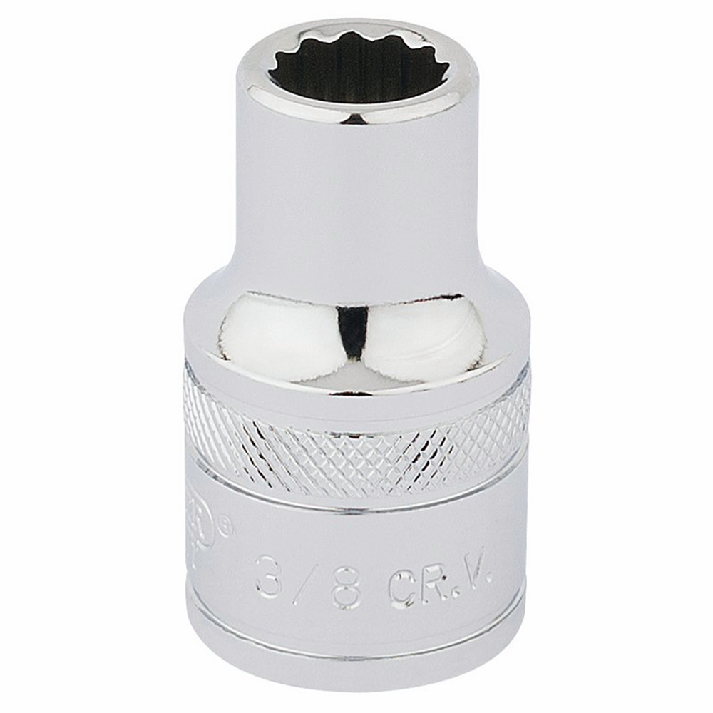 Draper 3/8''AF 12PT SOCKET 1/2DR PCKD 33599 1/2" Sq. Dr. Imperial Sockets (Polished Chrome)